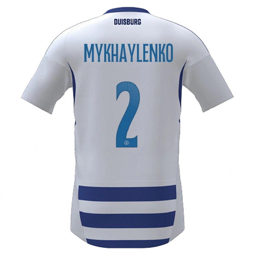Danxen Donna Maglia Nazar Mykhaylenko #2 Bianco Blu Kit Gara Home 2025/26 Maglietta