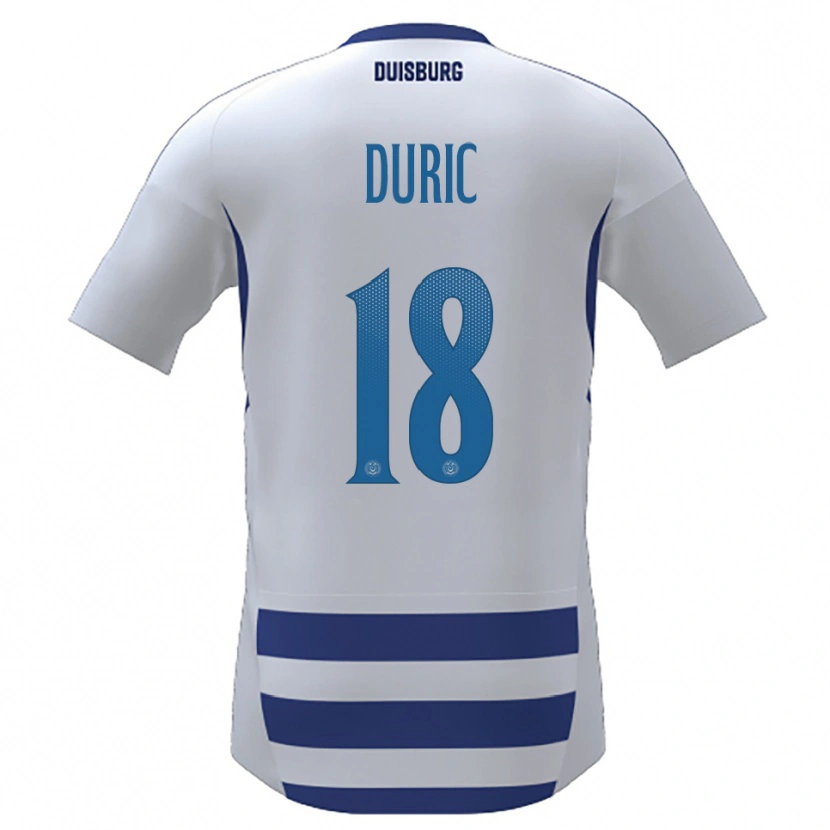 Danxen Donna Maglia Zarije Duric #18 Bianco Blu Kit Gara Home 2025/26 Maglietta