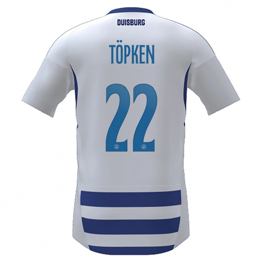 Danxen Donna Maglia Thilo Töpken #22 Bianco Blu Kit Gara Home 2025/26 Maglietta