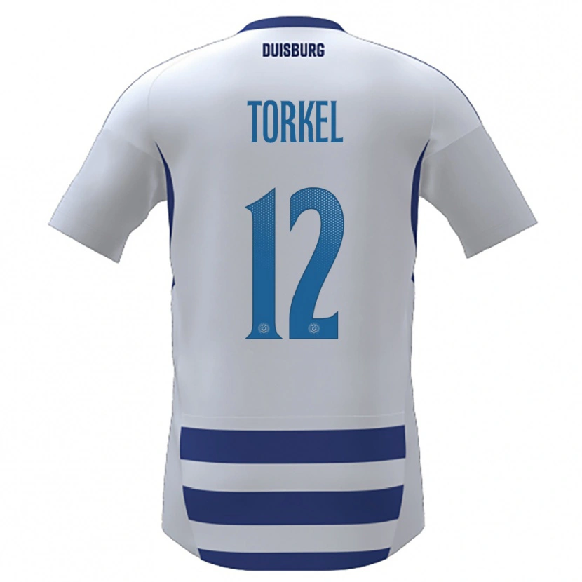 Danxen Donna Maglia Henri Torkel #12 Bianco Blu Kit Gara Home 2025/26 Maglietta