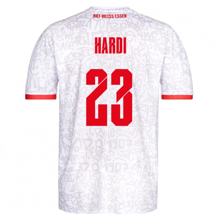 Danxen Donna Maglia Dominik Hardi #23 Bianco Rosso Kit Gara Home 2025/26 Maglietta