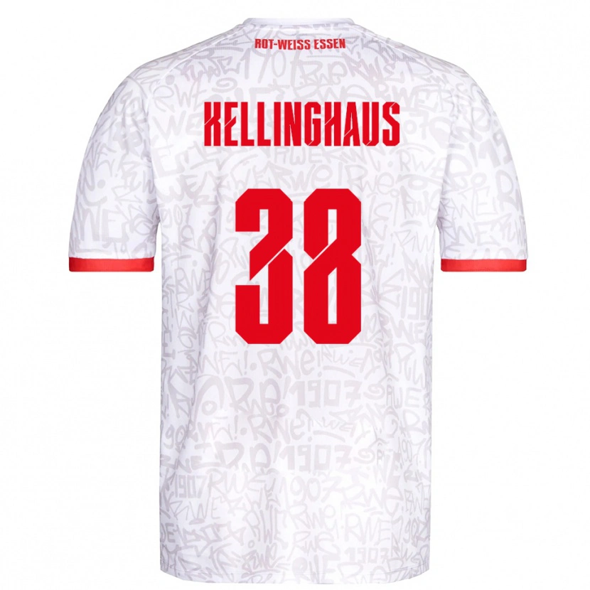 Danxen Donna Maglia Nicolai Schulte-Kellinghaus #38 Bianco Rosso Kit Gara Home 2025/26 Maglietta