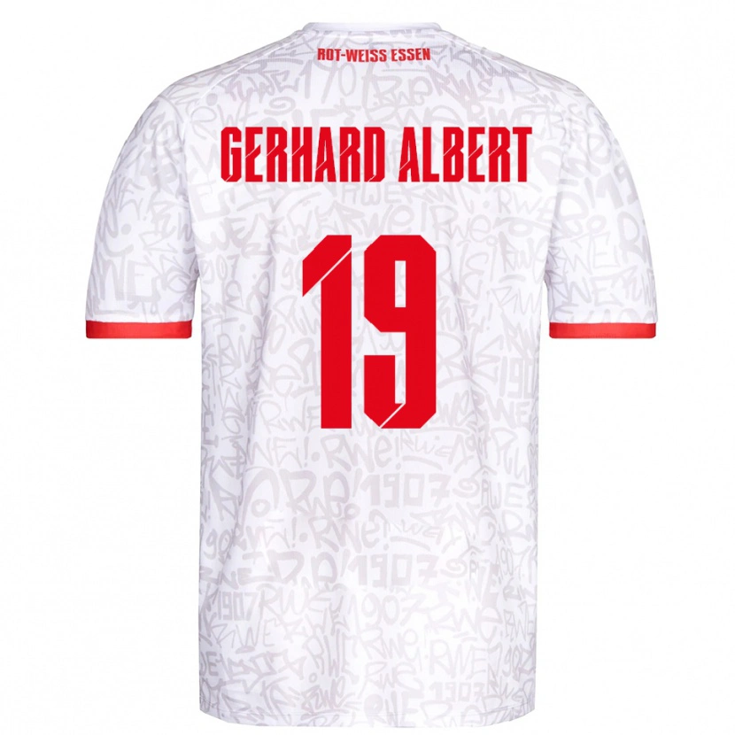 Danxen Donna Maglia Naufal Driss Gerhard Albert #19 Bianco Rosso Kit Gara Home 2025/26 Maglietta