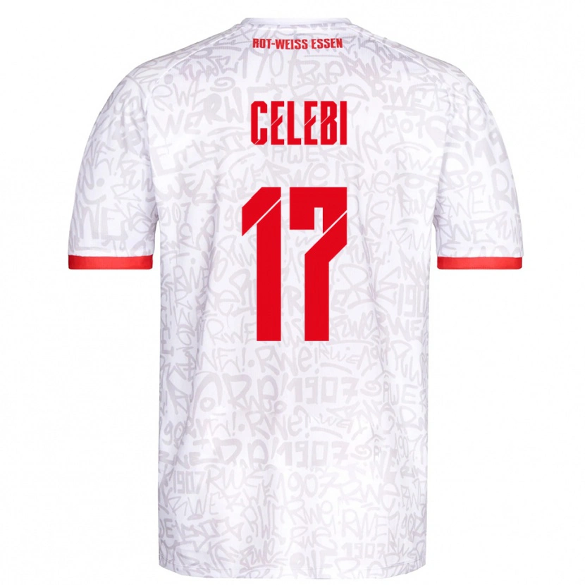 Danxen Donna Maglia Ekin Celebi #17 Bianco Rosso Kit Gara Home 2025/26 Maglietta
