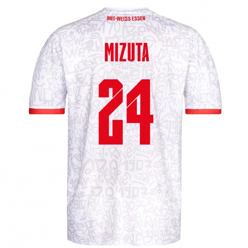 Danxen Donna Maglia Kaito Mizuta #24 Bianco Rosso Kit Gara Home 2025/26 Maglietta