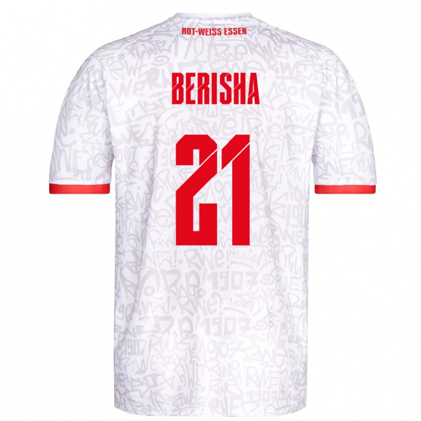 Danxen Donna Maglia Dion Berisha #21 Bianco Rosso Kit Gara Home 2025/26 Maglietta