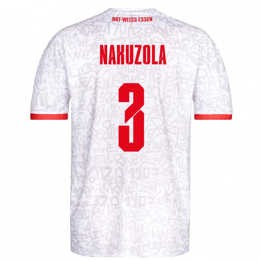 Danxen Donna Maglia Rael Nakuzola #3 Bianco Rosso Kit Gara Home 2025/26 Maglietta