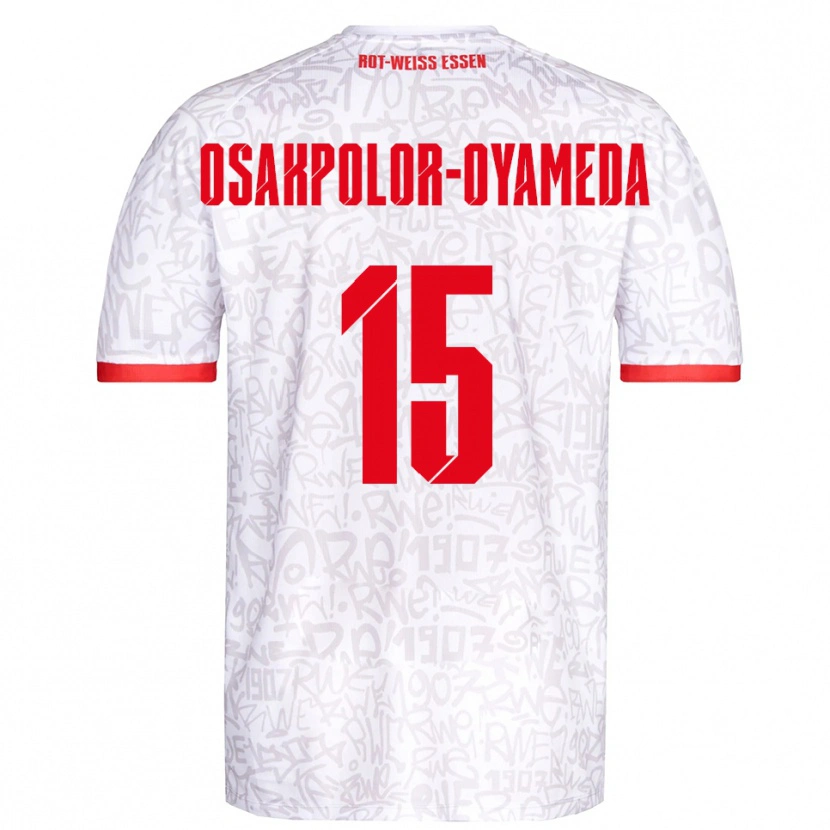 Danxen Donna Maglia Joel Osakpolor-Oyameda #15 Bianco Rosso Kit Gara Home 2025/26 Maglietta
