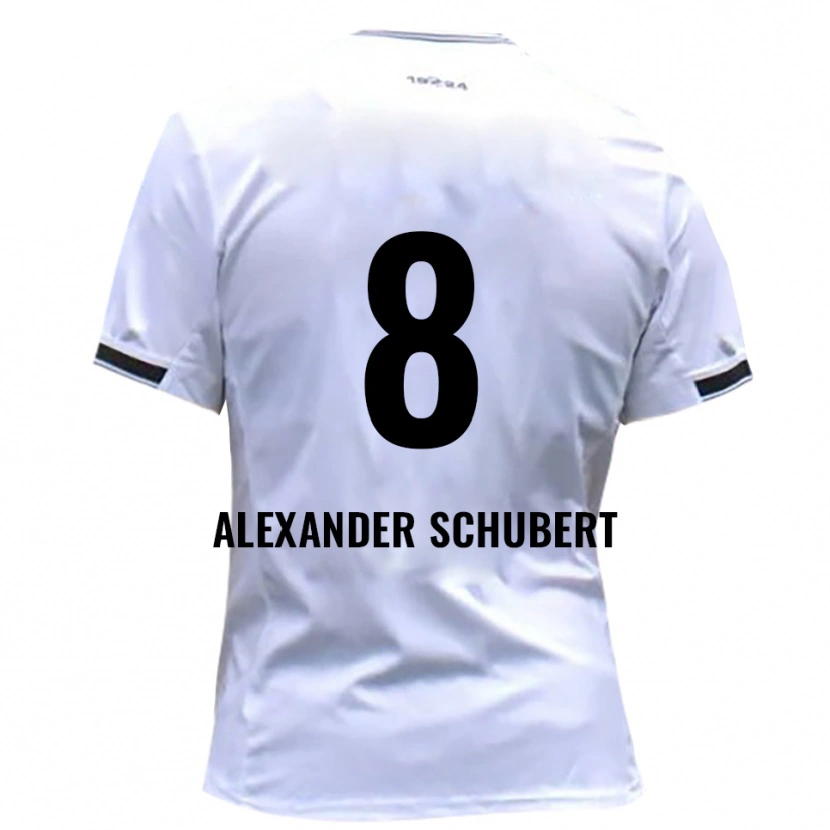 Danxen Donna Maglia Tristan Alexander Schubert #8 Bianco Rosso Kit Gara Home 2025/26 Maglietta