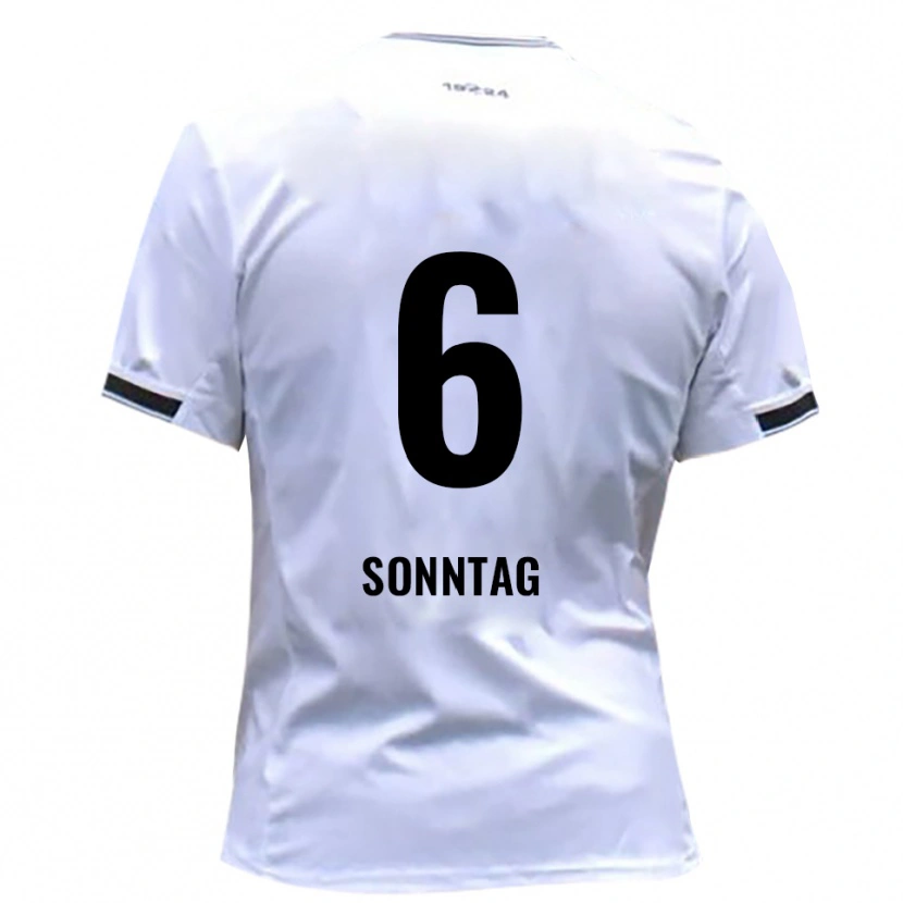 Danxen Donna Maglia Cristiano Sonntag #6 Bianco Rosso Kit Gara Home 2025/26 Maglietta