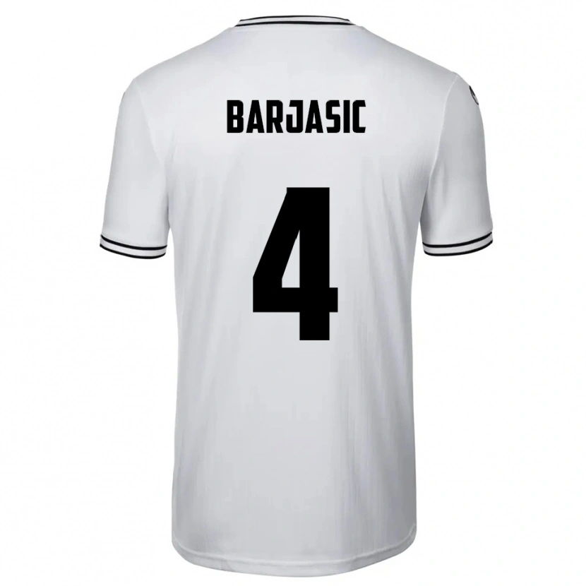 Danxen Donna Maglia Nikola Barjasic #4 Bianco Nero Kit Gara Home 2025/26 Maglietta