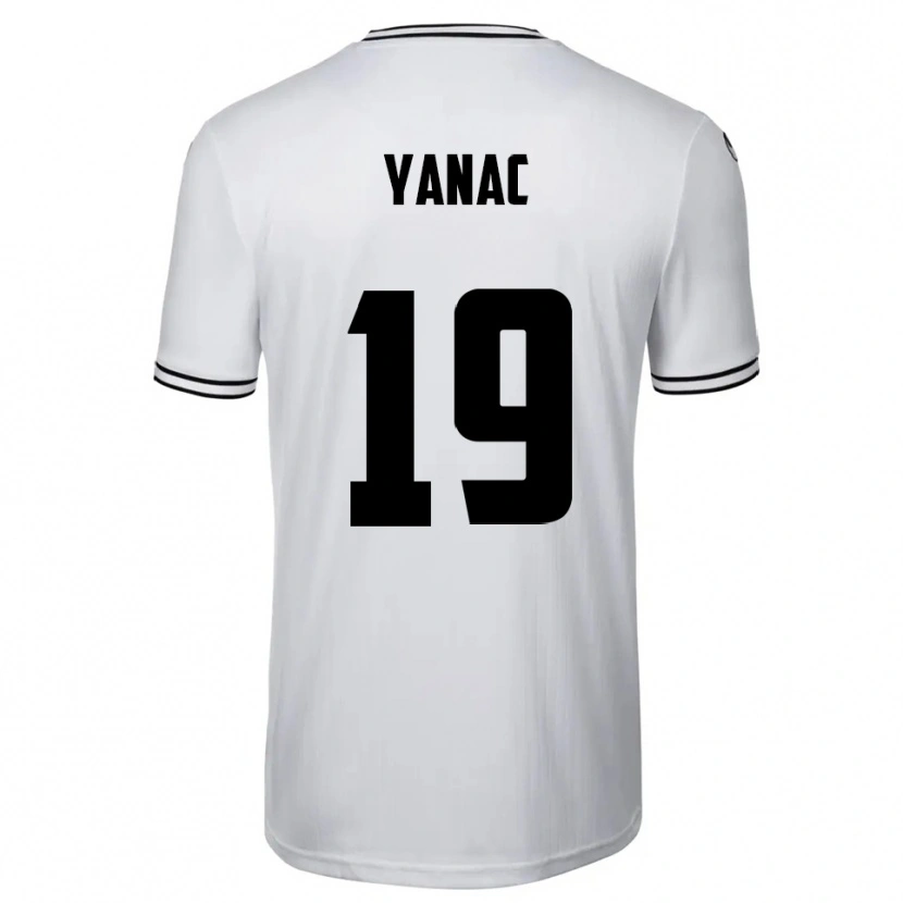 Danxen Donna Maglia Kaan Yanac #19 Bianco Nero Kit Gara Home 2025/26 Maglietta