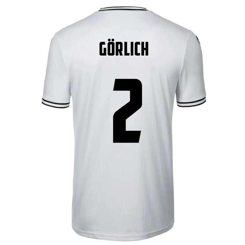 Danxen Donna Maglia Luis Görlich #2 Bianco Nero Kit Gara Home 2025/26 Maglietta