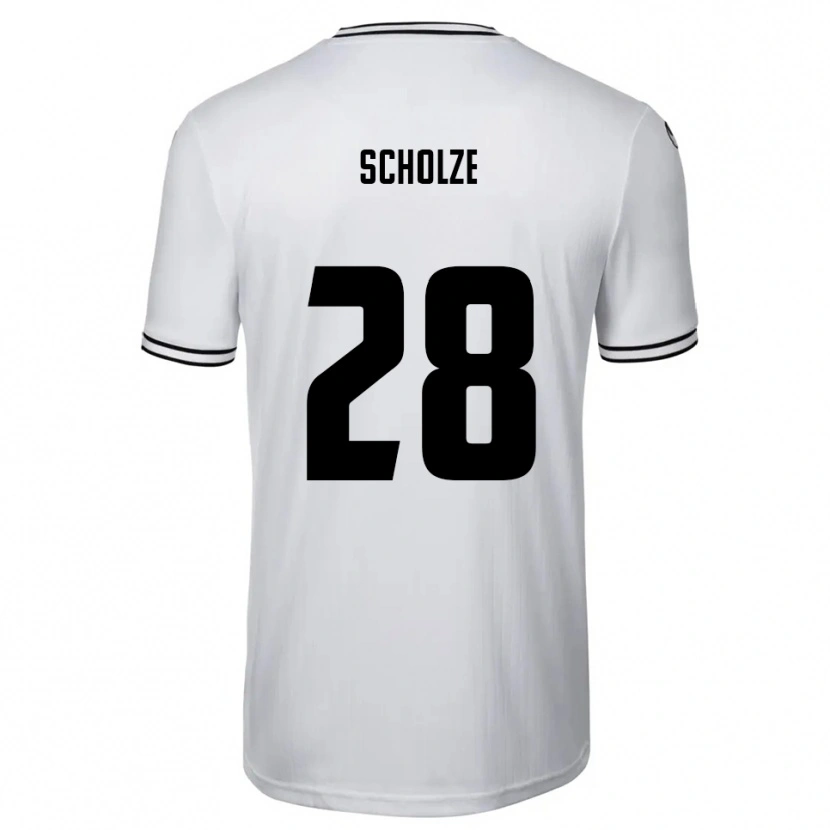 Danxen Donna Maglia Max Scholze #28 Bianco Nero Kit Gara Home 2025/26 Maglietta