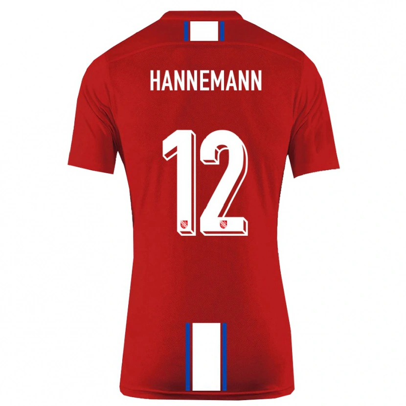 Danxen Donna Maglia Sören Hannemann #12 Rosso Bianco Kit Gara Home 2025/26 Maglietta
