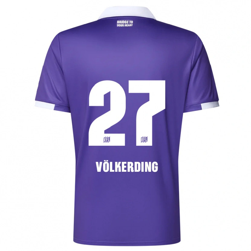 Danxen Donna Maglia Jakob Völkerding #27 Viola Bianco Kit Gara Home 2025/26 Maglietta