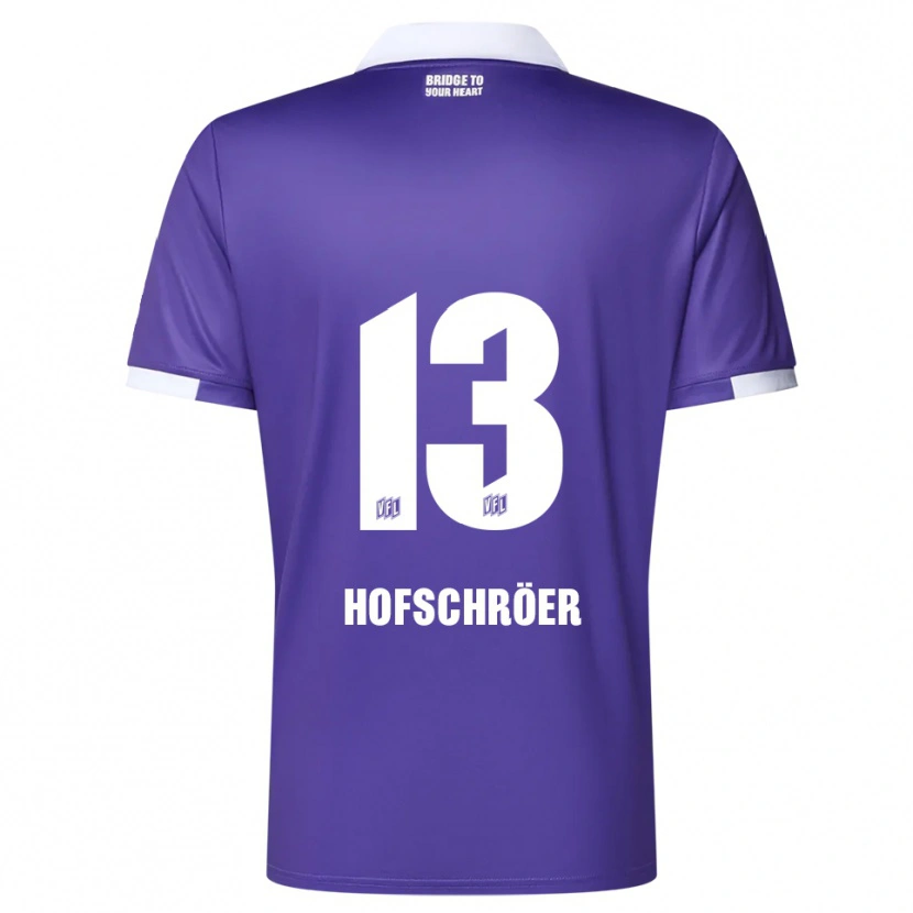 Danxen Donna Maglia Joris Hofschröer #13 Viola Bianco Kit Gara Home 2025/26 Maglietta
