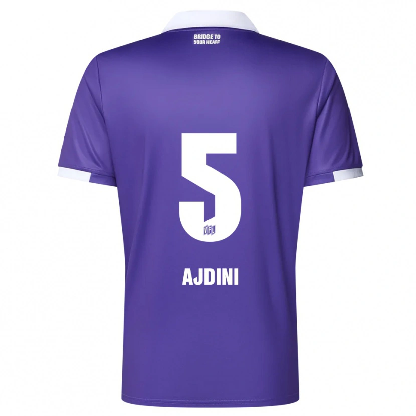 Danxen Donna Maglia Bashkim Ajdini #5 Viola Bianco Kit Gara Home 2025/26 Maglietta