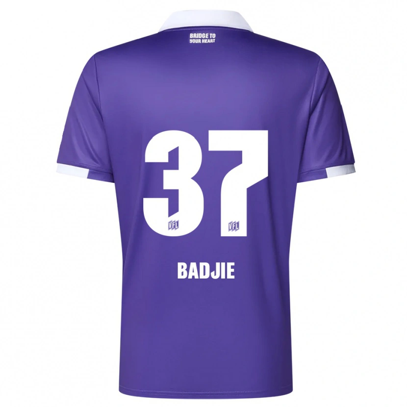 Danxen Donna Maglia Ismail Badjie #37 Viola Bianco Kit Gara Home 2025/26 Maglietta