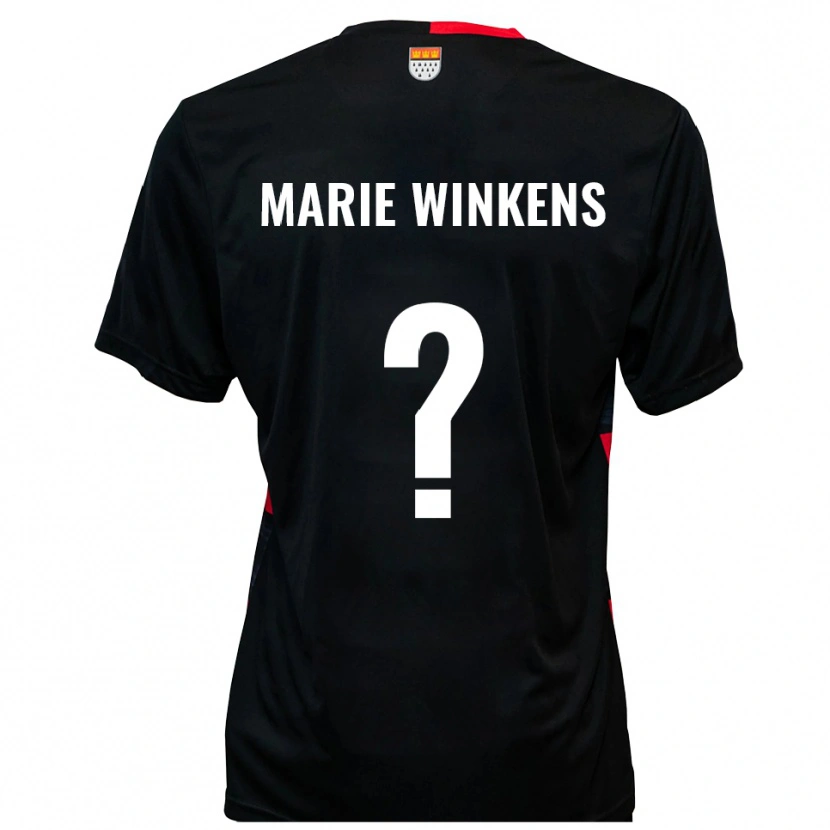 Danxen Donna Maglia Joelina Marie Winkens #0 Nero Rosso Kit Gara Home 2025/26 Maglietta