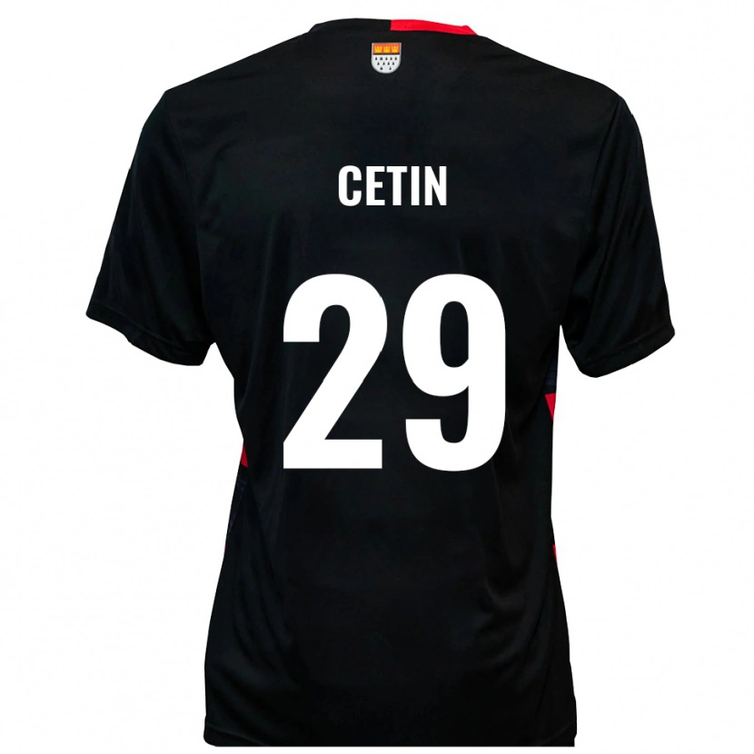 Danxen Donna Maglia Erkan Cetin #29 Nero Rosso Kit Gara Home 2025/26 Maglietta