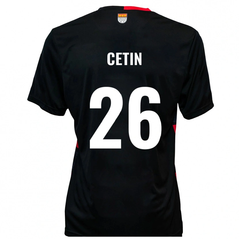 Danxen Donna Maglia Serkan Cetin #26 Nero Rosso Kit Gara Home 2025/26 Maglietta