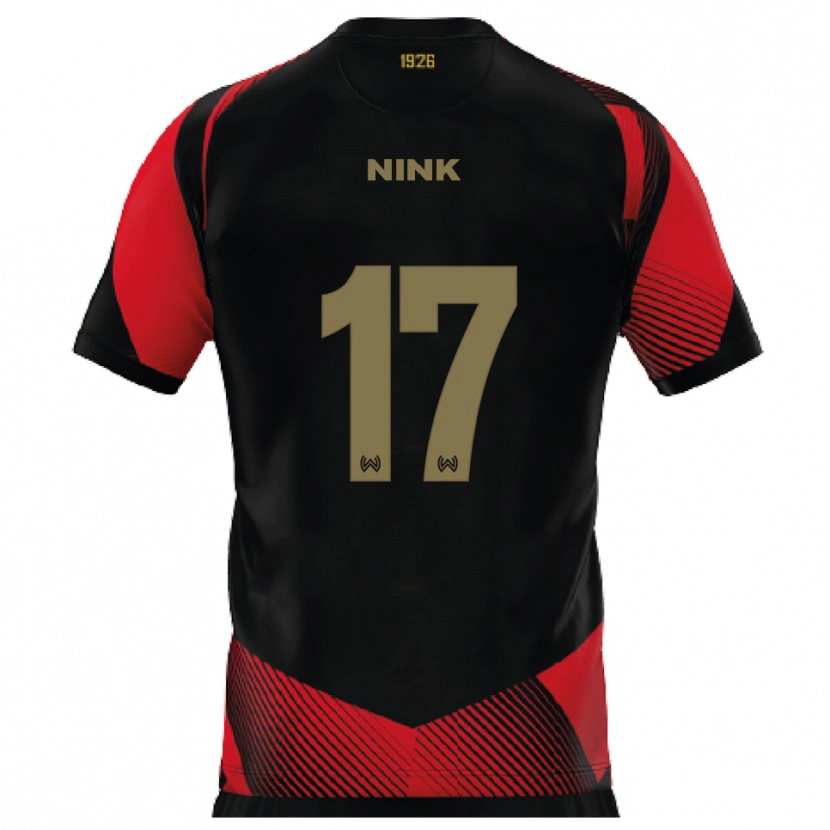 Danxen Donna Maglia Ben Nink #17 Nero Rosso Kit Gara Home 2025/26 Maglietta