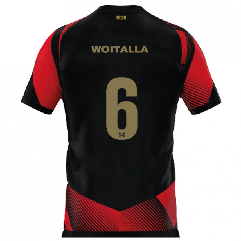 Danxen Donna Maglia Luis Woitalla #6 Nero Rosso Kit Gara Home 2025/26 Maglietta