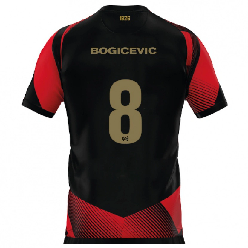 Danxen Donna Maglia Donny Bogicevic #8 Nero Rosso Kit Gara Home 2025/26 Maglietta
