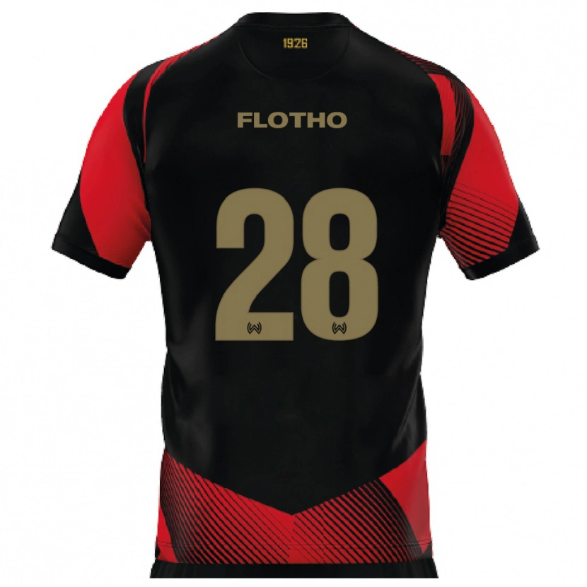 Danxen Donna Maglia Moritz Flotho #28 Nero Rosso Kit Gara Home 2025/26 Maglietta