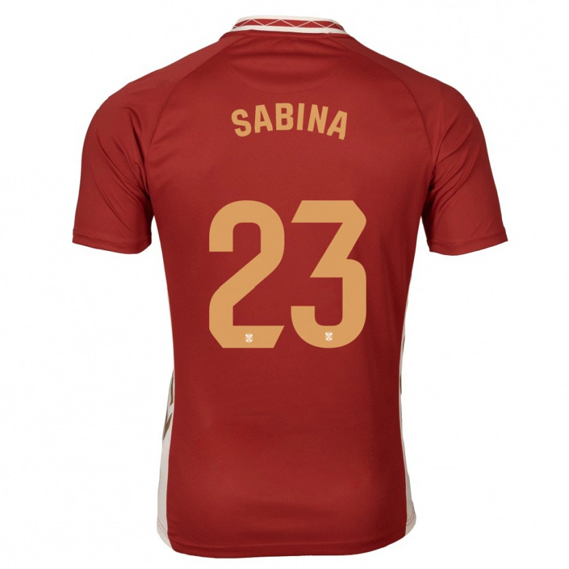 Danxen Donna Maglia Fran Sabina #23 Bordeaux Oro Kit Gara Away 2025/26 Maglietta