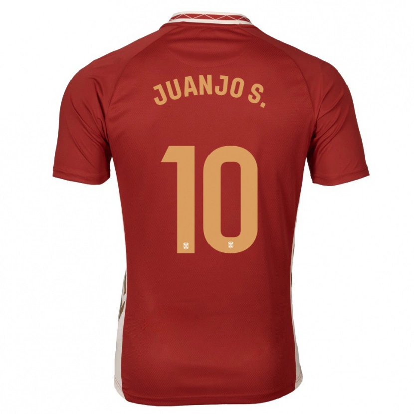 Danxen Donna Maglia Juanjo Sánchez #10 Bordeaux Oro Kit Gara Away 2025/26 Maglietta