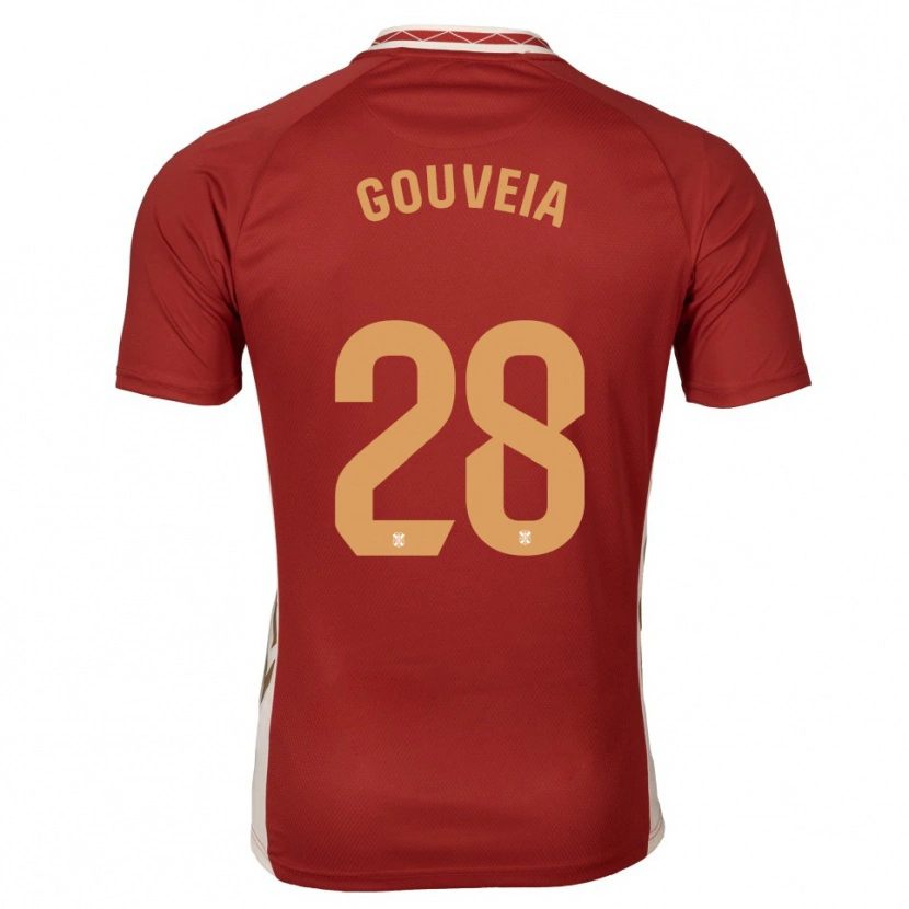 Danxen Donna Maglia Diego Gouveia #28 Bordeaux Oro Kit Gara Away 2025/26 Maglietta