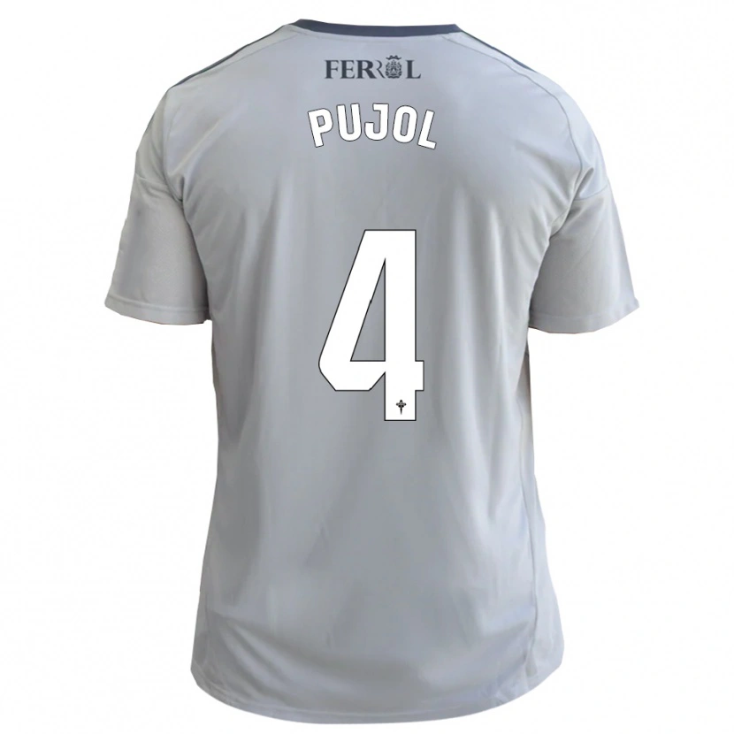 Danxen Donna Maglia Edgar Pujol #4 Grigio Argento Kit Gara Away 2025/26 Maglietta