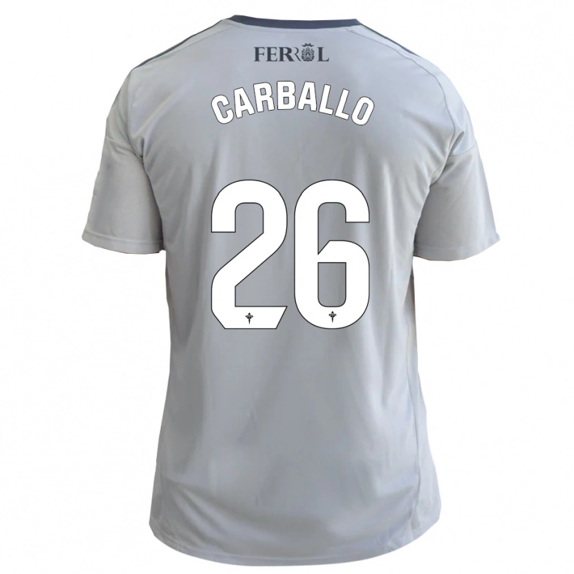 Danxen Donna Maglia David Carballo #26 Grigio Argento Kit Gara Away 2025/26 Maglietta