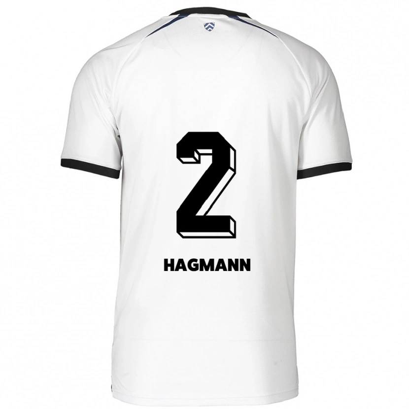 Danxen Donna Maglia Felix Hagmann #2 Bianco Nero Kit Gara Away 2025/26 Maglietta