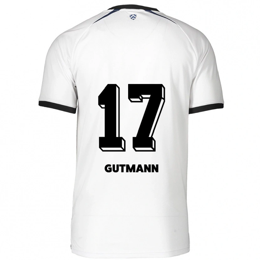 Danxen Donna Maglia Glenn Gutmann #17 Bianco Nero Kit Gara Away 2025/26 Maglietta