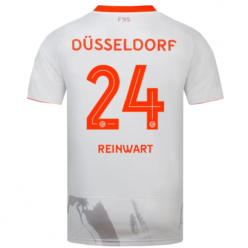 Danxen Donna Maglia Finn Reinwart #24 Bianco Arancione Kit Gara Away 2025/26 Maglietta