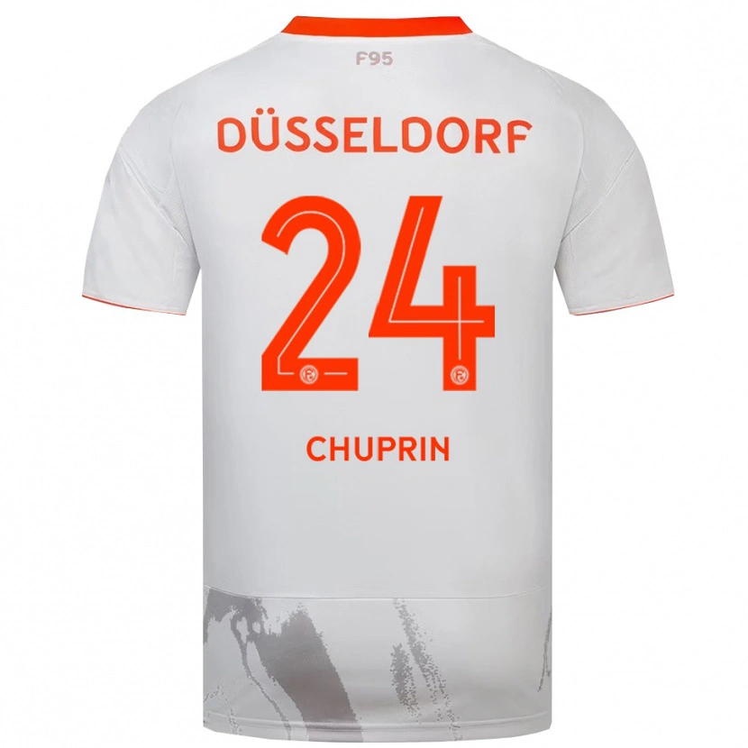 Danxen Donna Maglia Ivan Chuprin #24 Bianco Arancione Kit Gara Away 2025/26 Maglietta