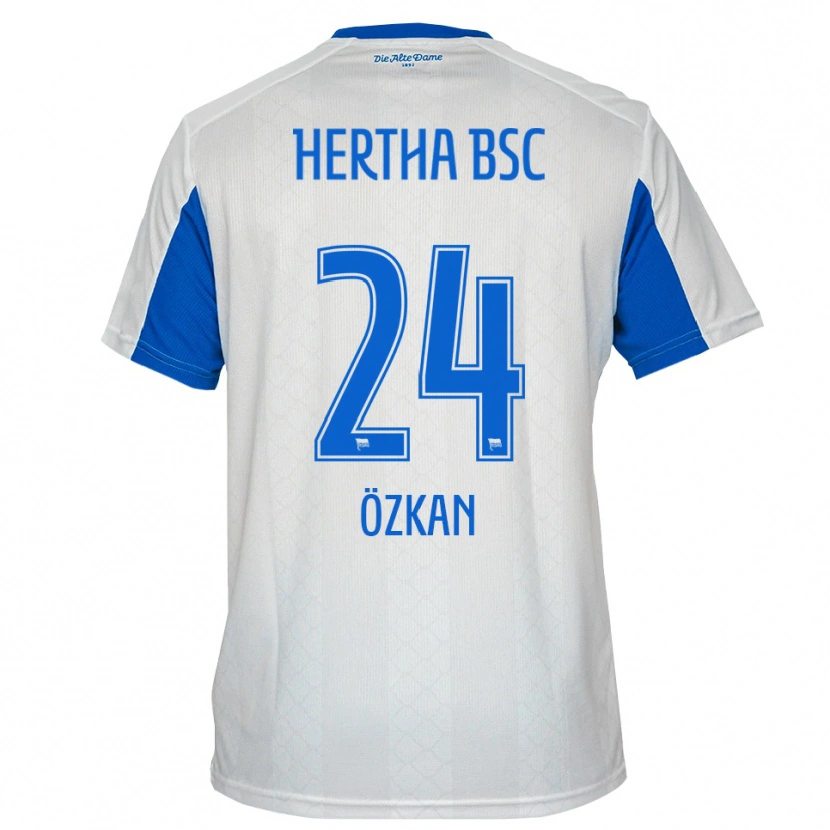 Danxen Donna Maglia Muhammed Özkan #24 Bianco Blu Kit Gara Away 2025/26 Maglietta