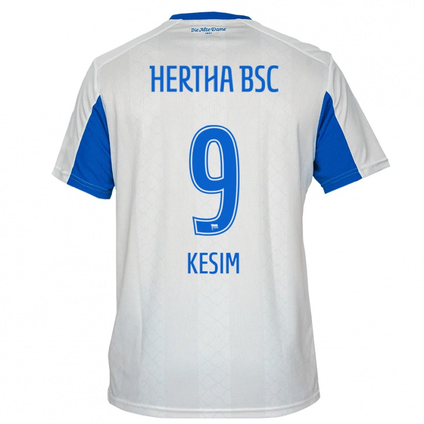 Danxen Donna Maglia Timur Kesim #9 Bianco Blu Kit Gara Away 2025/26 Maglietta