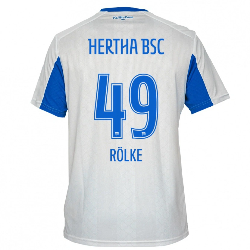 Danxen Donna Maglia Oliver Rölke #49 Bianco Blu Kit Gara Away 2025/26 Maglietta