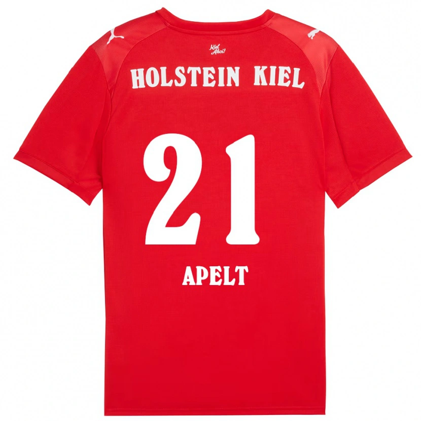 Danxen Donna Maglia Maximilian Apelt #21 Rosso Blu Kit Gara Away 2025/26 Maglietta