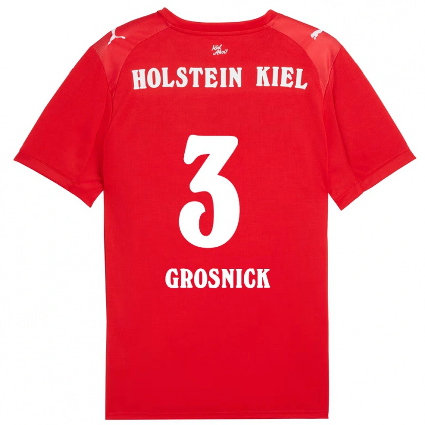 Danxen Donna Maglia Jasmin Grosnick #3 Rosso Blu Kit Gara Away 2025/26 Maglietta