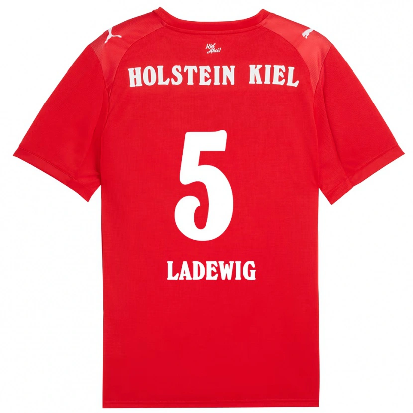 Danxen Donna Maglia Lönne Ladewig #5 Rosso Blu Kit Gara Away 2025/26 Maglietta