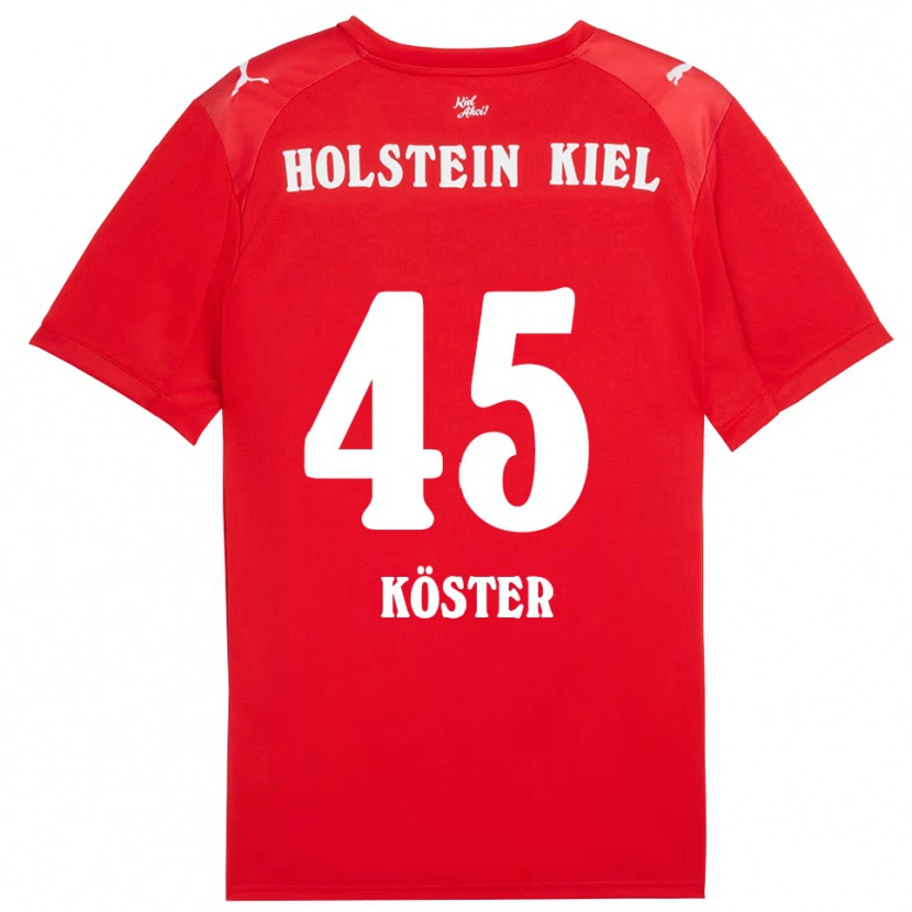 Danxen Donna Maglia Louis Köster #45 Rosso Blu Kit Gara Away 2025/26 Maglietta