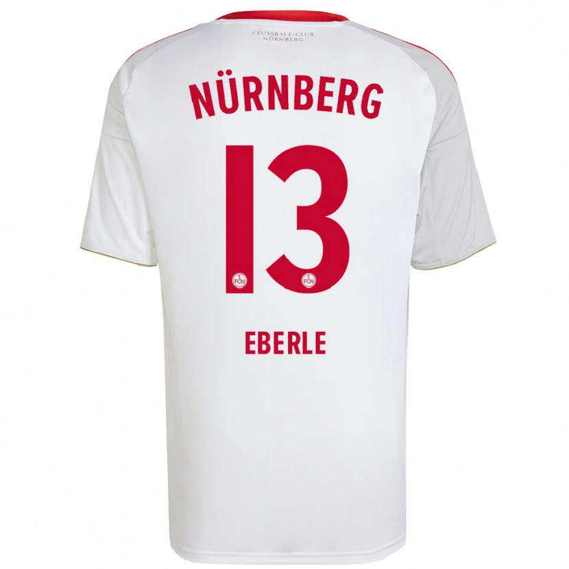 Danxen Donna Maglia Leo Eberle #13 Bianco Rosso Kit Gara Away 2025/26 Maglietta