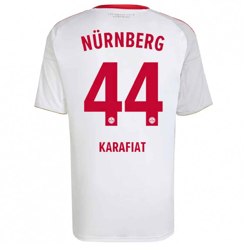 Danxen Donna Maglia Ondrej Karafiat #44 Bianco Rosso Kit Gara Away 2025/26 Maglietta