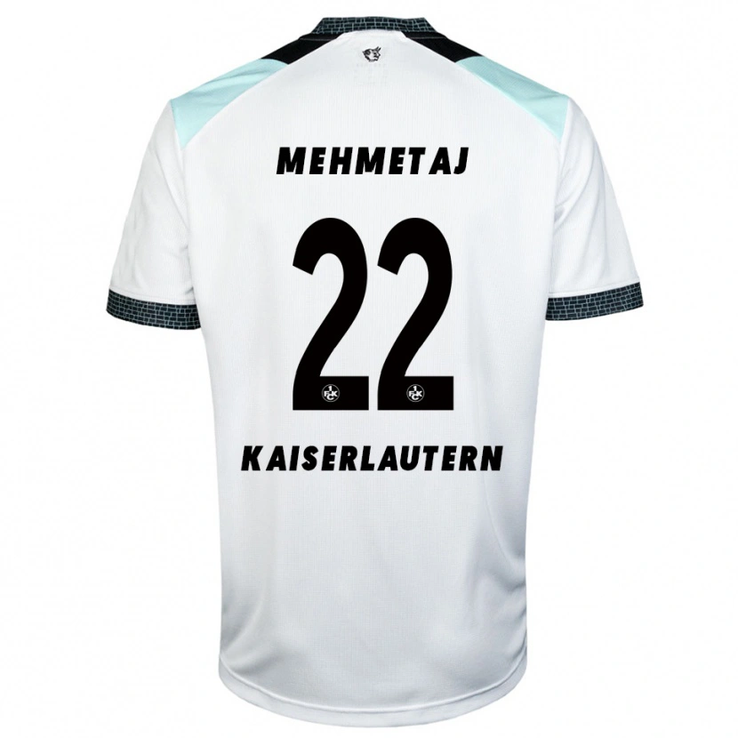 Danxen Donna Maglia Alban Mehmetaj #22 Bianco Nero Kit Gara Away 2025/26 Maglietta