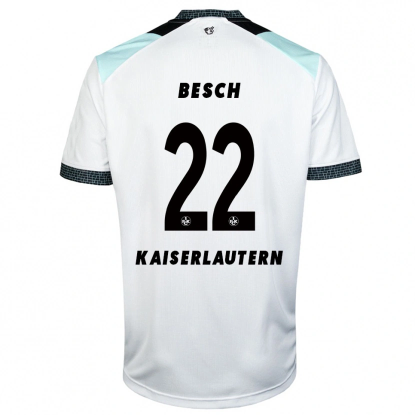 Danxen Donna Maglia Philipp Besch #22 Bianco Nero Kit Gara Away 2025/26 Maglietta